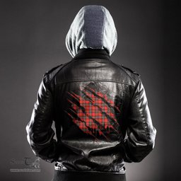 ScotsTee Shop Scottish Stuart of Bute Clan Tartan Scratch Tartan Leather Jacket