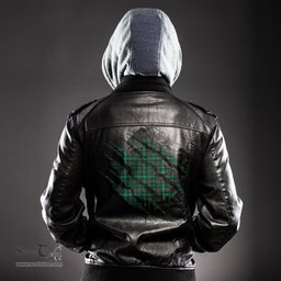 ScotsTee Shop Scottish Ross Hunting Modern Clan Tartan Scratch Tartan Leather Jacket