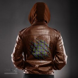 ScotsTee Shop Scottish Stewart of Appin Hunting Modern Clan Tartan Scratch Tartan Leather Jacket