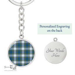 ScotsTee Shop Scottish Campbell Dress Clan Circle Pendant Tartan Luxury Keychain - Personalized Engraving