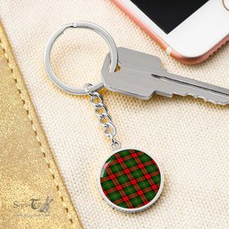 ScotsTee Shop Scottish Blackstock Clan Circle Pendant Tartan Luxury Keychain - Personalized Engraving