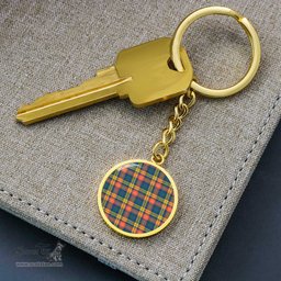 ScotsTee Shop Scottish Buchanan Ancient Clan Circle Pendant Tartan Luxury Keychain - Personalized Engraving