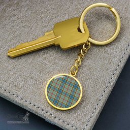 ScotsTee Shop Scottish Balfour Blue Clan Circle Pendant Tartan Luxury Keychain - Personalized Engraving