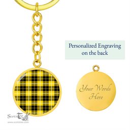 ScotsTee Shop Scottish Barclay Dress Modern Clan Circle Pendant Tartan Luxury Keychain - Personalized Engraving
