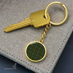 ScotsTee Shop Scottish Bisset Clan Circle Pendant Tartan Luxury Keychain - Personalized Engraving