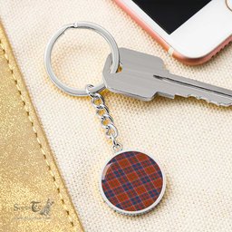 ScotsTee Shop Scottish Cameron Of Lochiel Ancient Clan Circle Pendant Tartan Luxury Keychain - Personalized Engraving