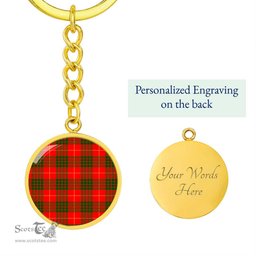 ScotsTee Shop Scottish Cameron Modern Clan Circle Pendant Tartan Luxury Keychain - Personalized Engraving