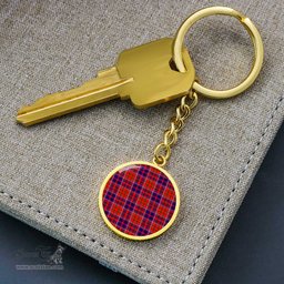 ScotsTee Shop Scottish Cameron Of Lochiel Modern Clan Circle Pendant Tartan Luxury Keychain - Personalized Engraving