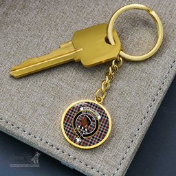ScotsTee Shop Scottish Borthwick Ancient Clan Crest Circle Pendant Tartan Luxury Keychain - Personalized Engraving