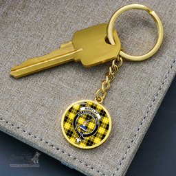 ScotsTee Shop Scottish Barclay Dress Modern Clan Crest Circle Pendant Tartan Luxury Keychain - Personalized Engraving