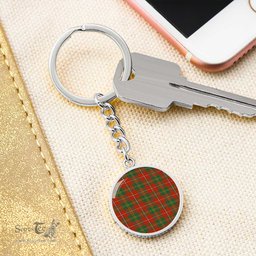 ScotsTee Shop Scottish Hay Ancient Clan Circle Pendant Tartan Luxury Keychain - Personalized Engraving