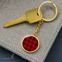 ScotsTee Shop Scottish Ettrick District Clan Circle Pendant Tartan Luxury Keychain - Personalized Engraving