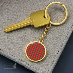 ScotsTee Shop Scottish Fraser Weathered Clan Circle Pendant Tartan Luxury Keychain - Personalized Engraving