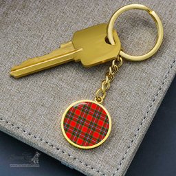 ScotsTee Shop Scottish Drummond Of Perth Clan Circle Pendant Tartan Luxury Keychain - Personalized Engraving