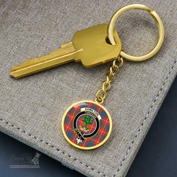 ScotsTee Shop Scottish Hamilton Ancient Clan Crest Circle Pendant Tartan Luxury Keychain - Personalized Engraving