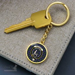ScotsTee Shop Scottish Fletcher Modern Clan Crest Circle Pendant Tartan Luxury Keychain - Personalized Engraving