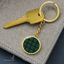 ScotsTee Shop Scottish Duncan Modern Clan Circle Pendant Tartan Luxury Keychain - Personalized Engraving