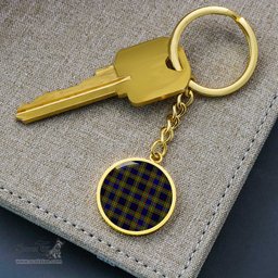 ScotsTee Shop Scottish Clelland Modern Clan Circle Pendant Tartan Luxury Keychain - Personalized Engraving