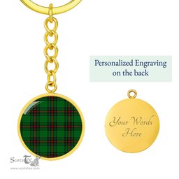 ScotsTee Shop Scottish Fife District Clan Circle Pendant Tartan Luxury Keychain - Personalized Engraving