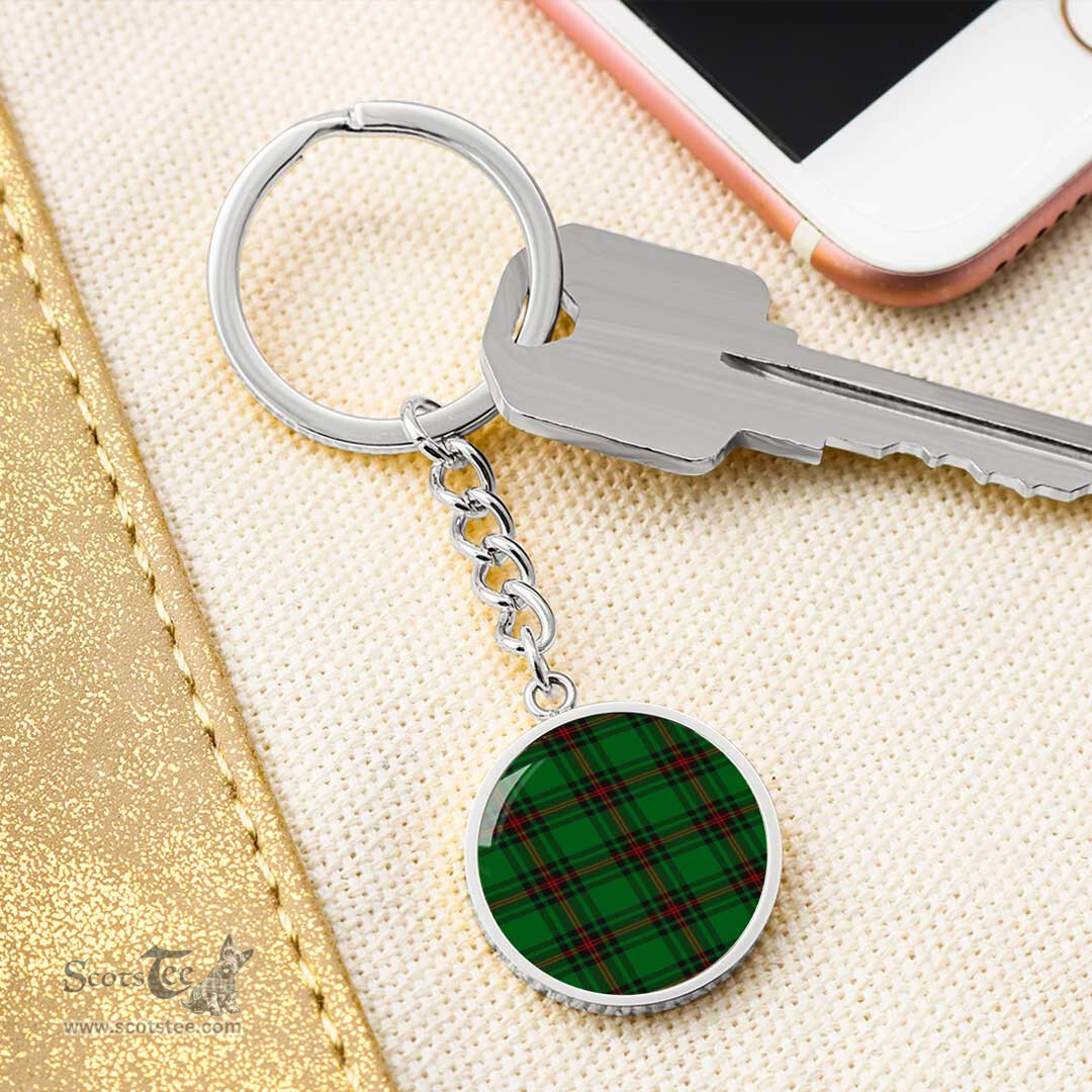 ScotsTee Shop Scottish Fife District Clan Circle Pendant Tartan Luxury Keychain - Personalized Engraving