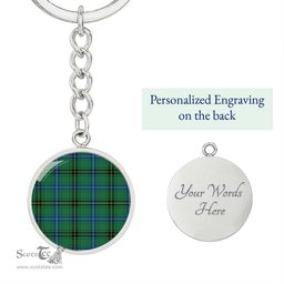 ScotsTee Shop Scottish Henderson Ancient Clan Circle Pendant Tartan Luxury Keychain - Personalized Engraving