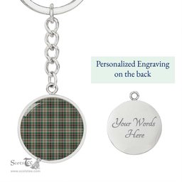 ScotsTee Shop Scottish Craig Ancient Clan Circle Pendant Tartan Luxury Keychain - Personalized Engraving