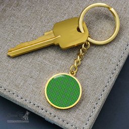 ScotsTee Shop Scottish Currie Clan Circle Pendant Tartan Luxury Keychain - Personalized Engraving