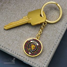 ScotsTee Shop Scottish Cumming Hunting Modern Clan Crest Circle Pendant Tartan Luxury Keychain - Personalized Engraving