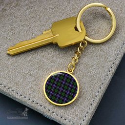ScotsTee Shop Scottish Galbraith Modern Clan Circle Pendant Tartan Luxury Keychain - Personalized Engraving