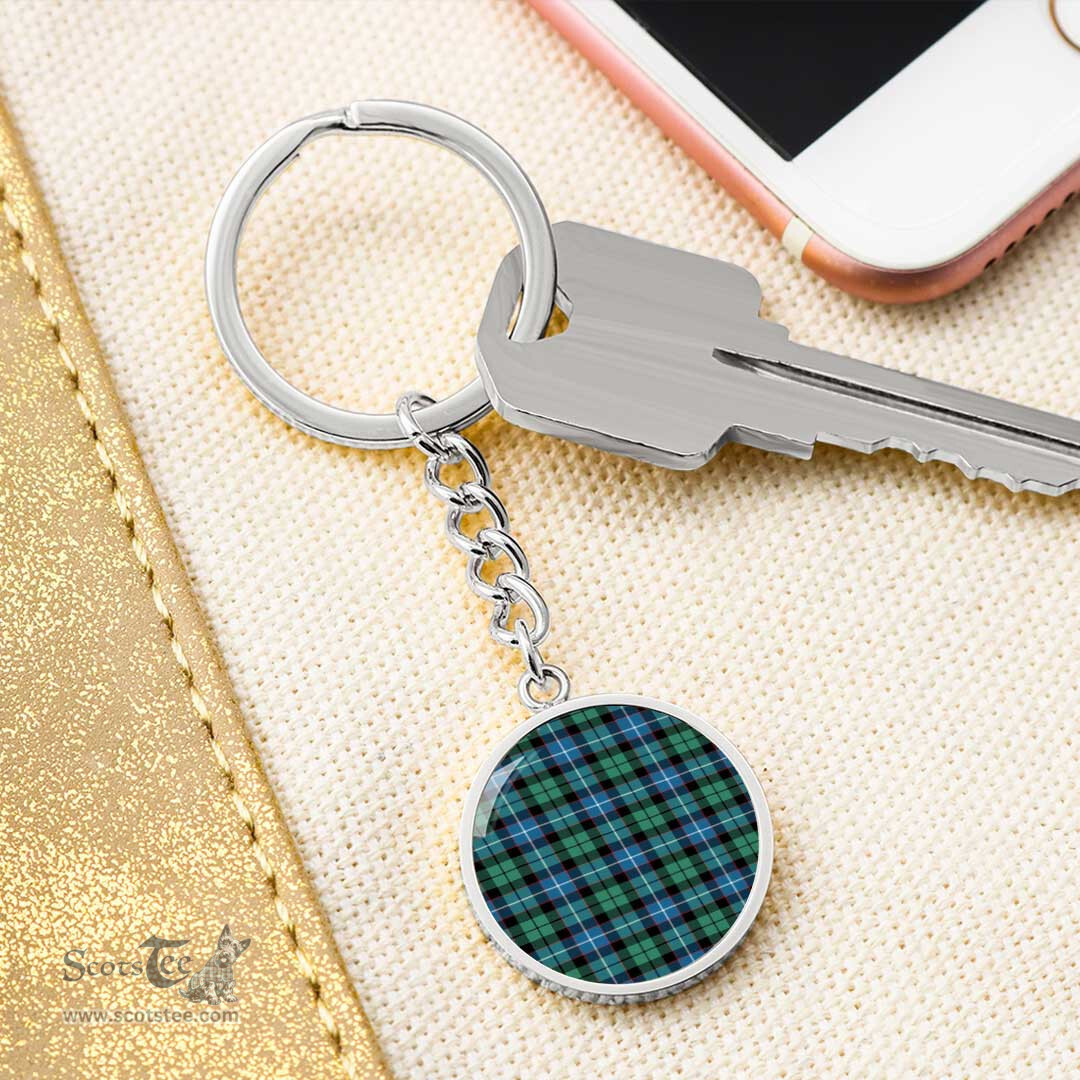 ScotsTee Shop Scottish Galbraith Ancient Clan Circle Pendant Tartan Luxury Keychain - Personalized Engraving