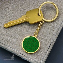 ScotsTee Shop Scottish Don (Tribe-Of-Mar) Clan Circle Pendant Tartan Luxury Keychain - Personalized Engraving