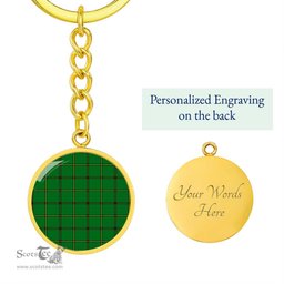 ScotsTee Shop Scottish Don (Tribe-Of-Mar) Clan Circle Pendant Tartan Luxury Keychain - Personalized Engraving