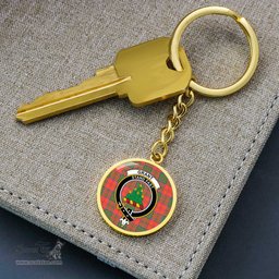 ScotsTee Shop Scottish Grant Ancient Clan Crest Circle Pendant Tartan Luxury Keychain - Personalized Engraving