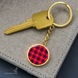 ScotsTee Shop Scottish Hamilton Modern Clan Circle Pendant Tartan Luxury Keychain - Personalized Engraving
