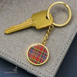 ScotsTee Shop Scottish Drummond Of Strathallan Clan Circle Pendant Tartan Luxury Keychain - Personalized Engraving
