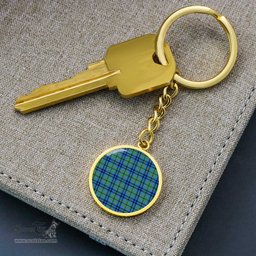 ScotsTee Shop Scottish Falconer Clan Circle Pendant Tartan Luxury Keychain - Personalized Engraving