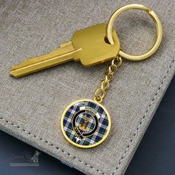 ScotsTee Shop Scottish Gordon Dress Modern Clan Crest Circle Pendant Tartan Luxury Keychain - Personalized Engraving