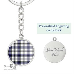 ScotsTee Shop Scottish Hannay Modern Clan Circle Pendant Tartan Luxury Keychain - Personalized Engraving