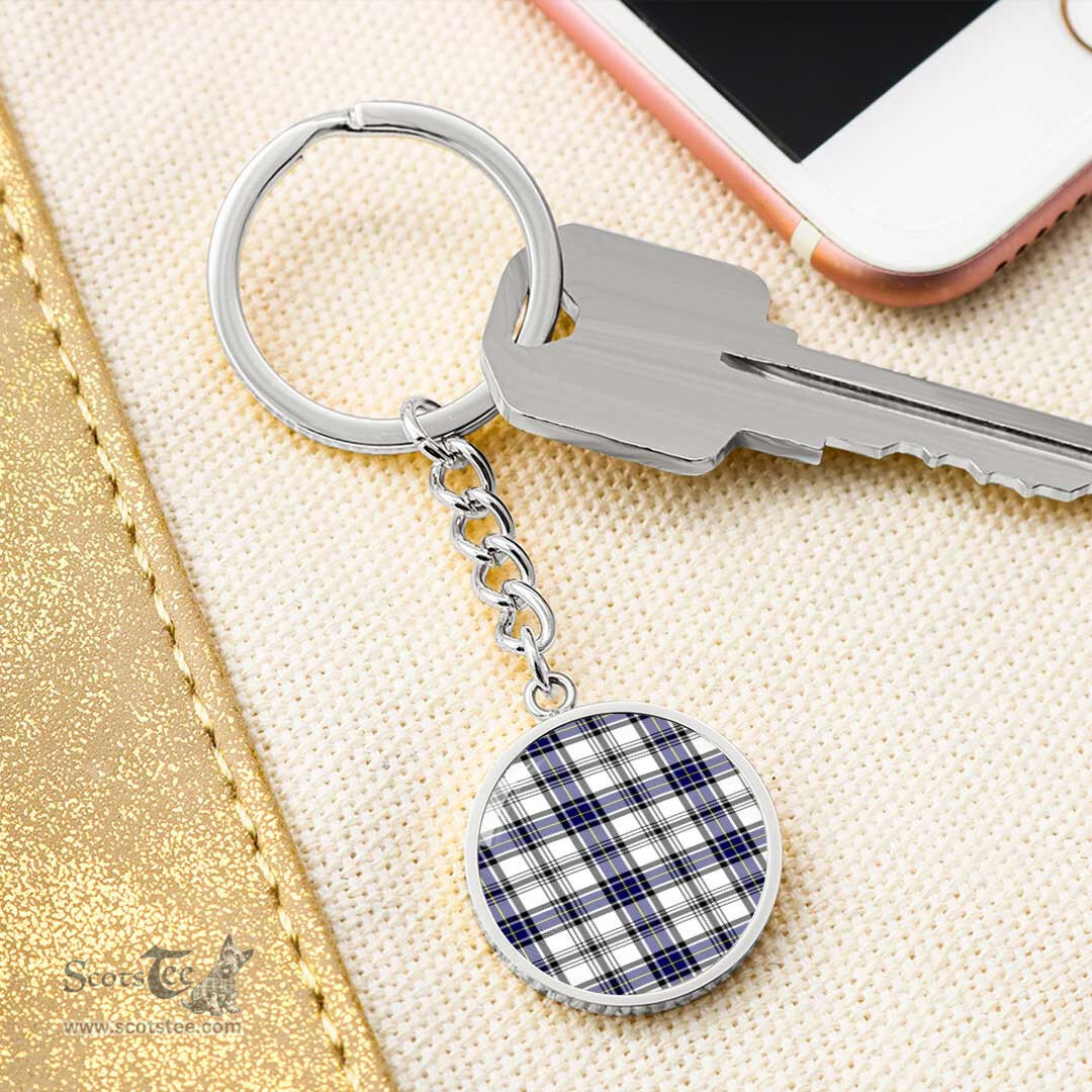 ScotsTee Shop Scottish Hannay Modern Clan Circle Pendant Tartan Luxury Keychain - Personalized Engraving