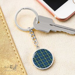ScotsTee Shop Scottish Lamont Ancient Clan Circle Pendant Tartan Luxury Keychain - Personalized Engraving
