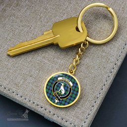 ScotsTee Shop Scottish Hunter Ancient Clan Crest Circle Pendant Tartan Luxury Keychain - Personalized Engraving