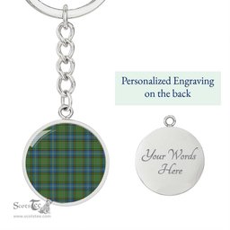ScotsTee Shop Scottish Macmillan Hunting Ancient Clan Circle Pendant Tartan Luxury Keychain - Personalized Engraving