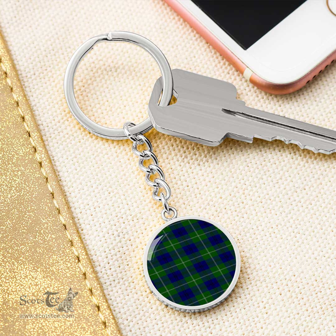 ScotsTee Shop Scottish Oliphant Modern Clan Circle Pendant Tartan Luxury Keychain - Personalized Engraving