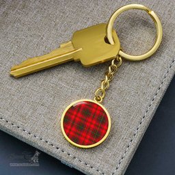 ScotsTee Shop Scottish Macdougall Modern Clan Circle Pendant Tartan Luxury Keychain - Personalized Engraving