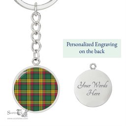 ScotsTee Shop Scottish Macmillan Old Ancient Clan Circle Pendant Tartan Luxury Keychain - Personalized Engraving
