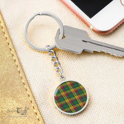 ScotsTee Shop Scottish Macmillan Old Ancient Clan Circle Pendant Tartan Luxury Keychain - Personalized Engraving