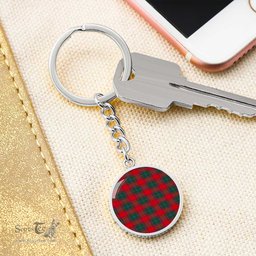 ScotsTee Shop Scottish Macphail Clan Clan Circle Pendant Tartan Luxury Keychain - Personalized Engraving
