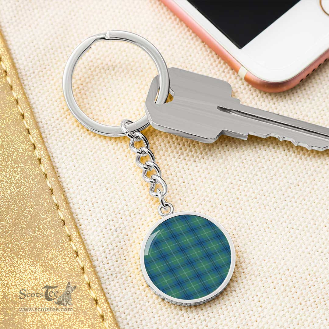 ScotsTee Shop Scottish Oliphant Ancient Clan Circle Pendant Tartan Luxury Keychain - Personalized Engraving