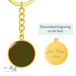 ScotsTee Shop Scottish Middleton Modern Clan Circle Pendant Tartan Luxury Keychain - Personalized Engraving
