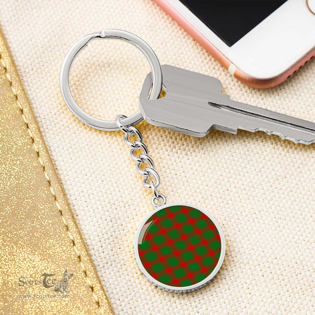 ScotsTee Shop Scottish Middleton Modern Clan Circle Pendant Tartan Luxury Keychain - Personalized Engraving